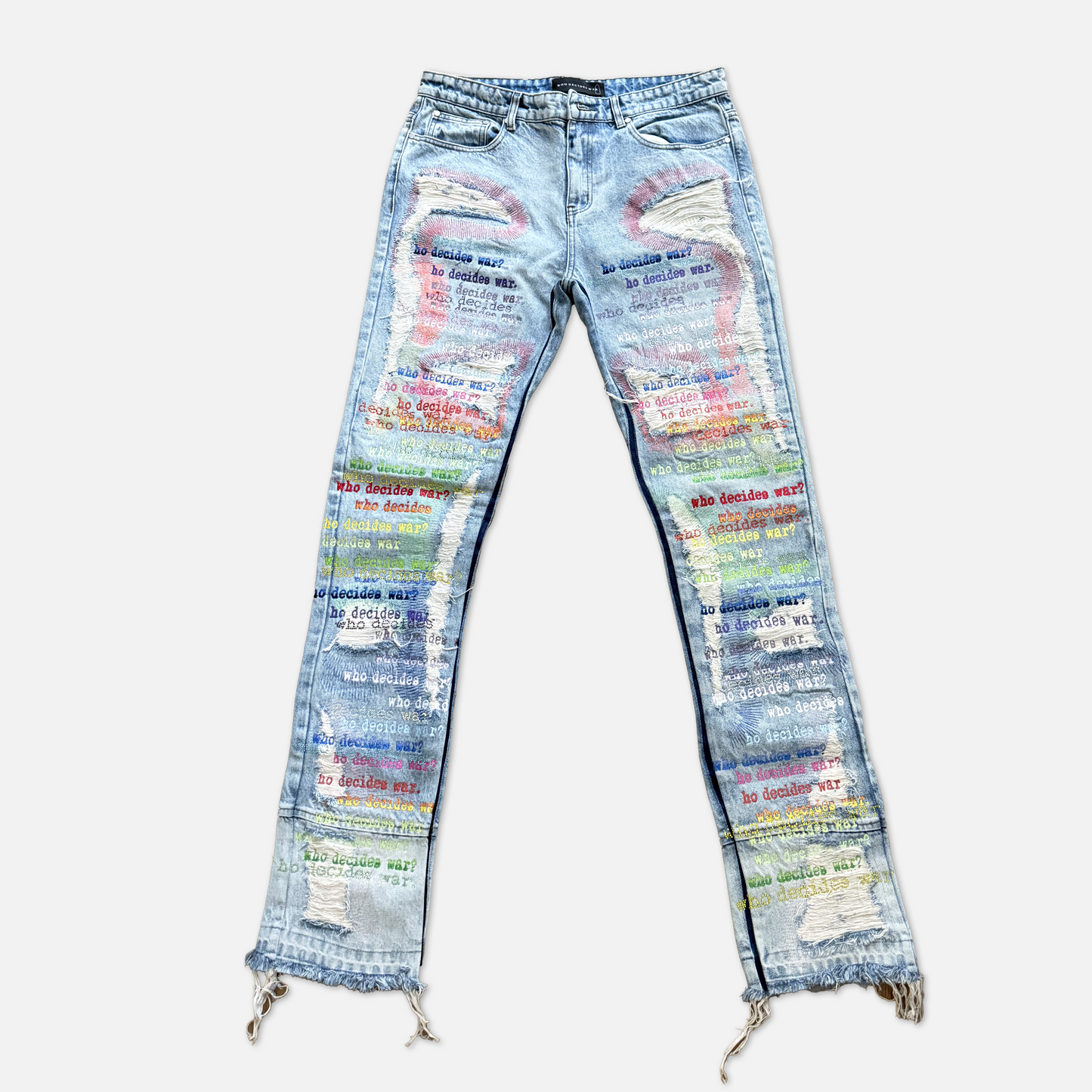 Who Decides War Embroidered Pants