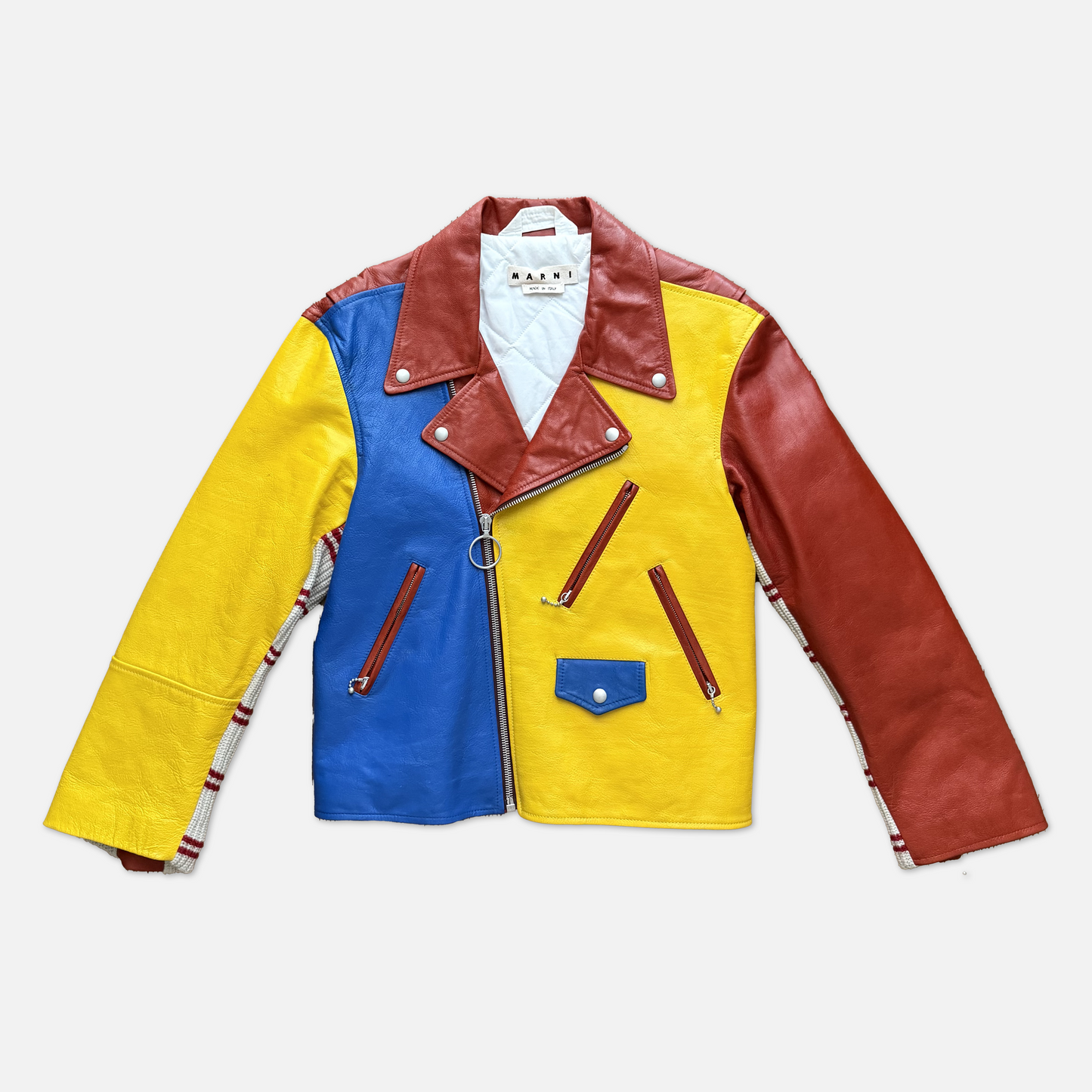 Marni Color Block Leather Jacket